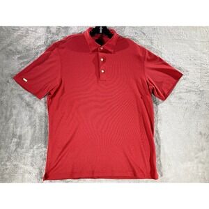 Greg Norman Play Dry Short Sleeve Golf Polo Shirt Mens size L‎ Large Red